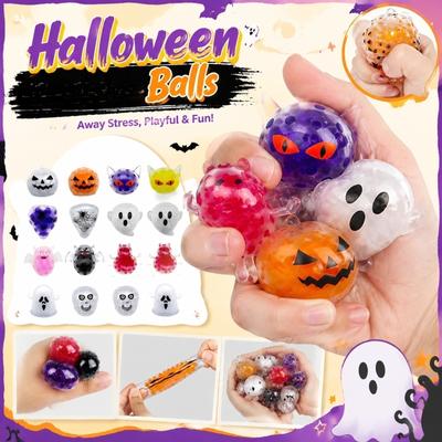 Halloween Stress Relief Squeeze Toys Set Random Style Soft Squishy Popping Beads Sensory Fidget Toy for Kids and Adults Creative Handheld Toy