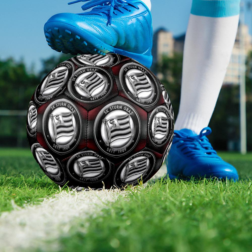 1pc SK Sturm Graz LOGOIndoor Soccer Ball Colorful All Ages Machine Stitched PVC Competition Ready Durable High-Bounce HE3
