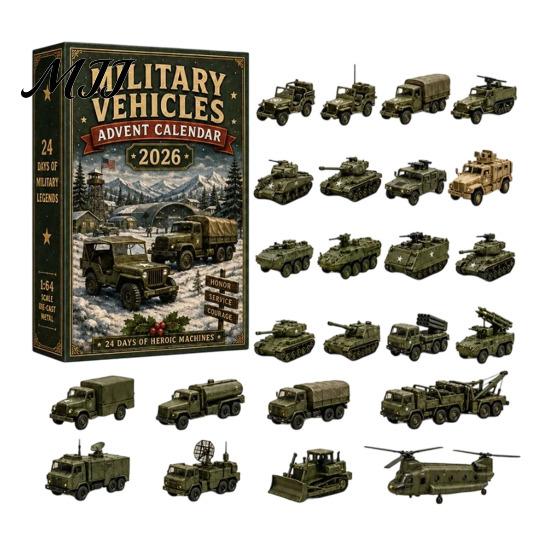 Holiday Countdown Toy 2026 Transportation Advent Calendar, 24-Day Acrylic Ornament Set with Vehicle Fun Christmas Activity Figures, Tree