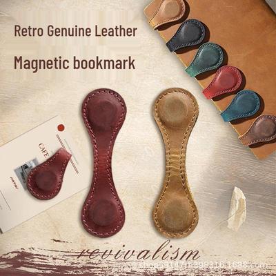 Europäischer Retro Leder Magnetischer Lesezeichen-Clip für Journale und Bücher