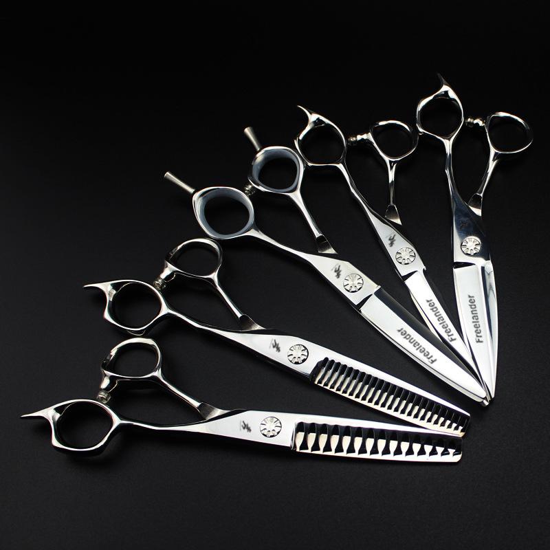 5-Piece Hair Cutting Shears Set - Personalized Barber Scissors for Bangs, Serrated & Straight Shears