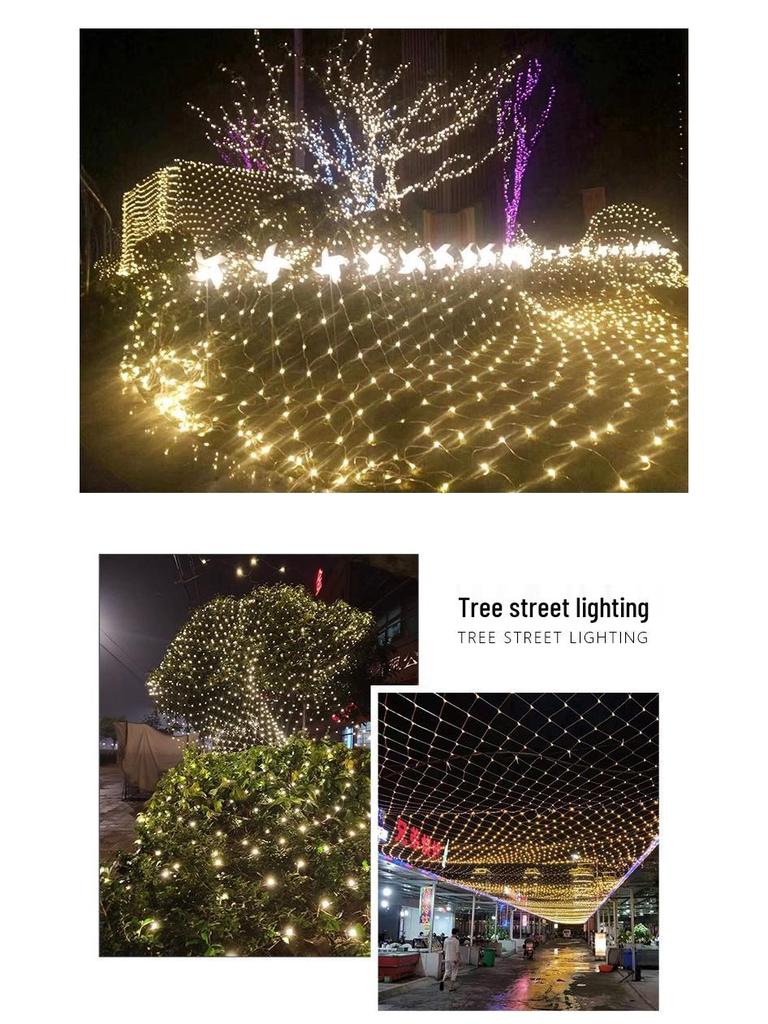 Twinkling LED Fishing Net Star Lights: Waterproof Outdoor Fairy Lights for Lawn and Square Decoration