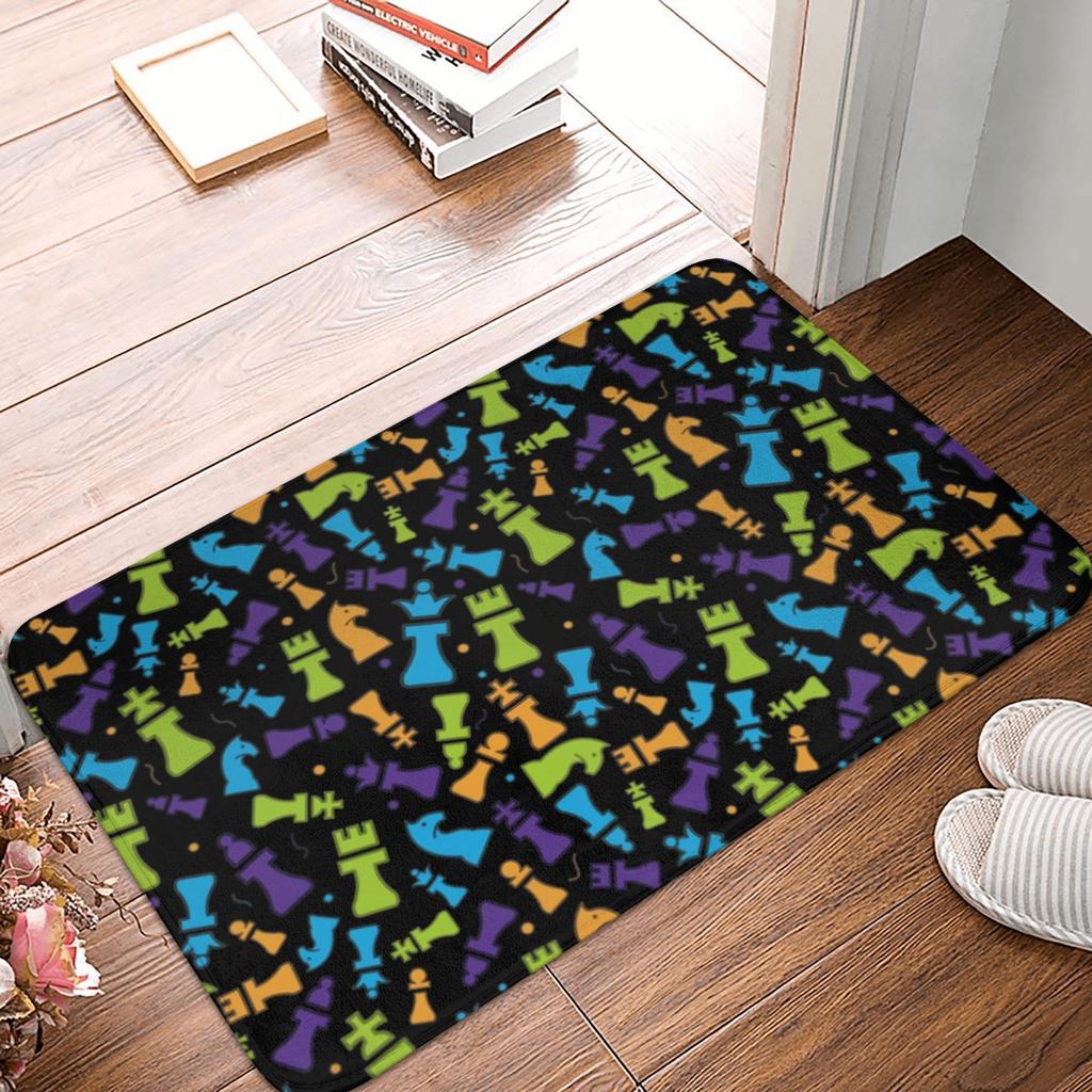Classic Checkerboard Front Door Mat Anti-Slip Indoor Absorbent Chess Board Doormat Kitchen Bedroom Entrance Rug Carpet