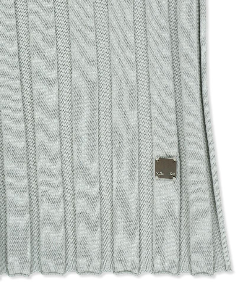 Mattengkim Cut Out Sleeveless Knit Top In Light Gray