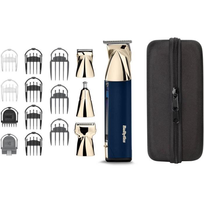 Tondeuse multi-usages sans fil - BABYLISS - MT992E Super-X Metal - Autonomie 5 h - 4 têtes - Edition Gold & Navy