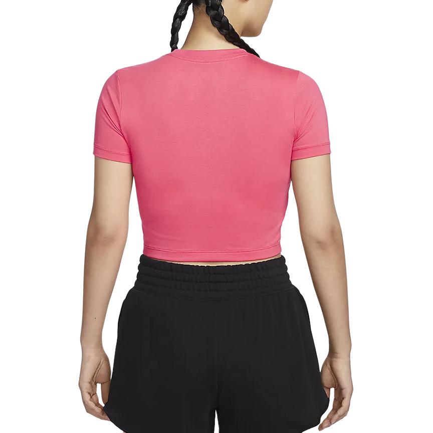 Nike Sportswear Essentials Series Logo Slim Fit Short Sleeve T-Shirt Women Tops Purple Pink FB2874-629