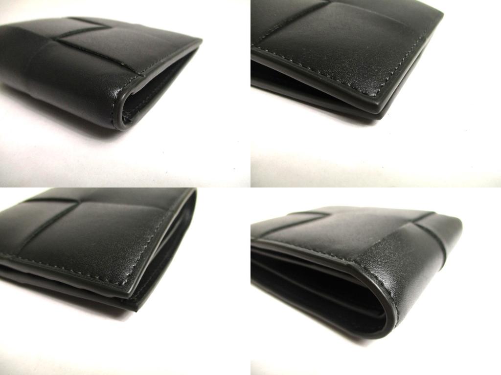 Authentic BOTTEGA VENETA Black Leather Small Cassette Bi-Fold Bill Wallet #a417  Refurbished