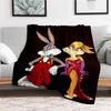 Bugs Bunny & Lola Bunny Looney Tunes Art Print PosterBlanket Flannel Throw Blanket for Sofa, Bed, Travel, Camping, Office