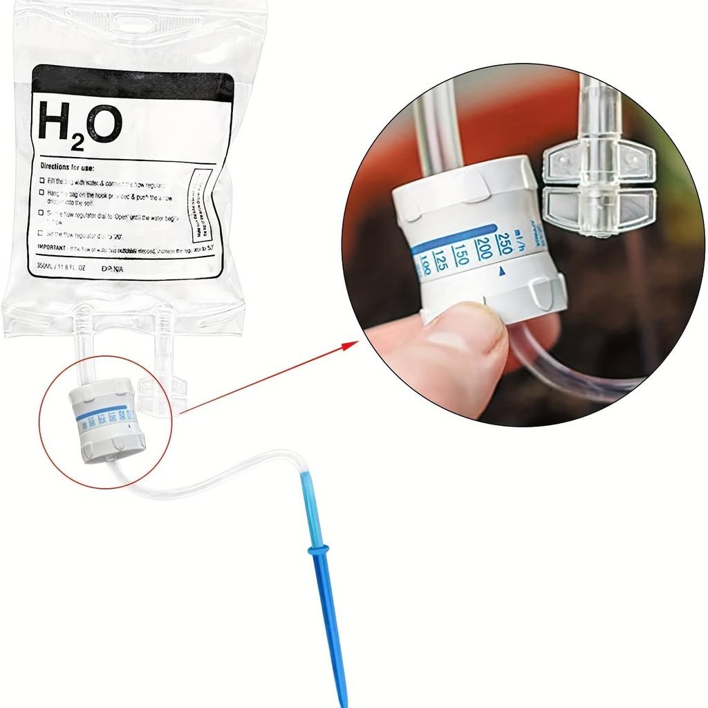 Plant Self Watering System, 350ml Adjustable Flow Drip Irrigation Bag, Indoor Flower Potted PVC Automatic Drip Irrigation System