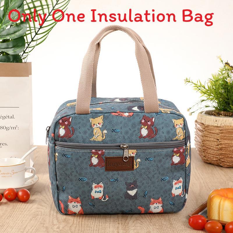 Canvas Lunch Bag For Office Workers With Thickened Handle And Style For Daily Use
