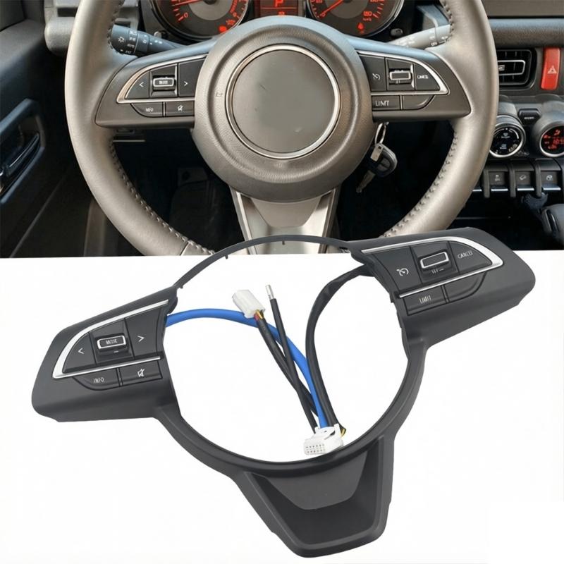 Interior Button Repair Steering Wheel Assembly Set with Separate Button Layout, Black ABS Housing, and Rear Lead Structure for Interior Trim Repair