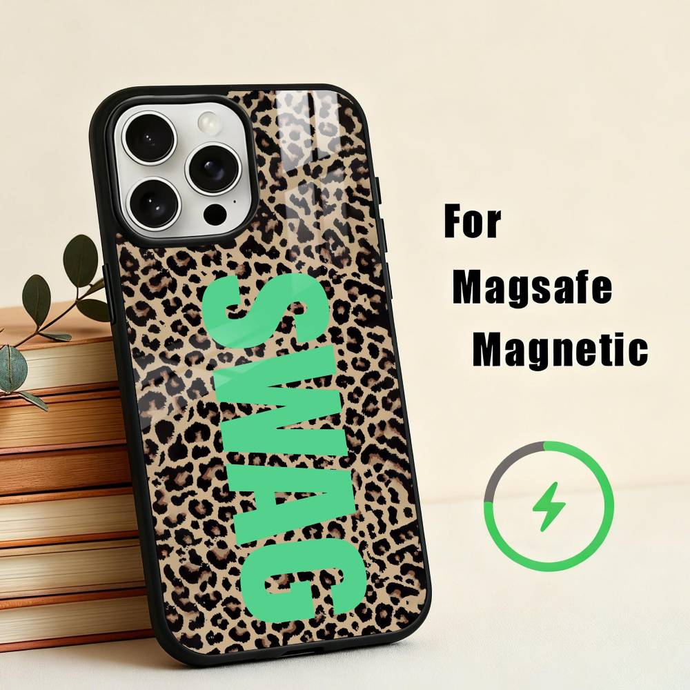 

C-Clmj L-L-Leopard P-P-Print SWAG Phone Case For iPhone17,16,15,14,13,12,11 Plus,Pro Max Magnetic For Magsafe Wireless Charging iPhone11PROMAX
