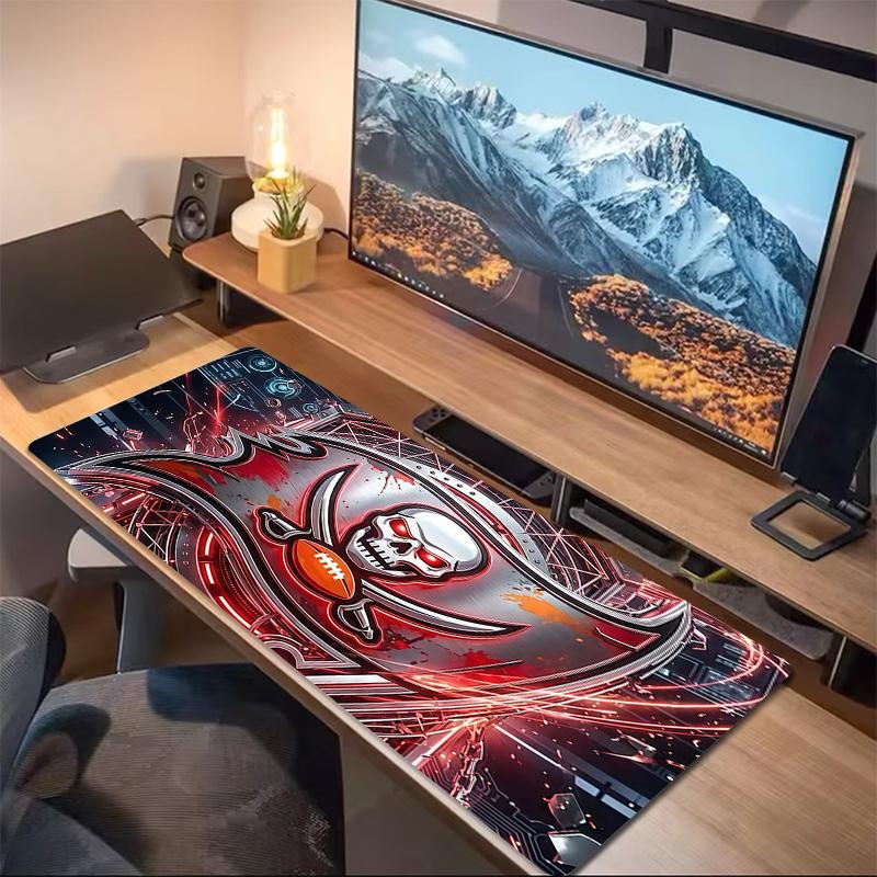Tampa Bay Buccaneers2 Druck Kissen Rutschfest Laptop Tablet Großes Mauspadd XXL Matte Mini-PC Spielmatte Mit Verriegeltem Rand