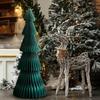 Kerstboom Papier Display, Bosgroen Staand Feestelijk Accent met Magnetische Opening voor Binnen Entrees, Feesttafels, Winkelbalies en