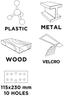 Velcro sandpaper 115 x 230 mm, K100, 5 pcs., with holes