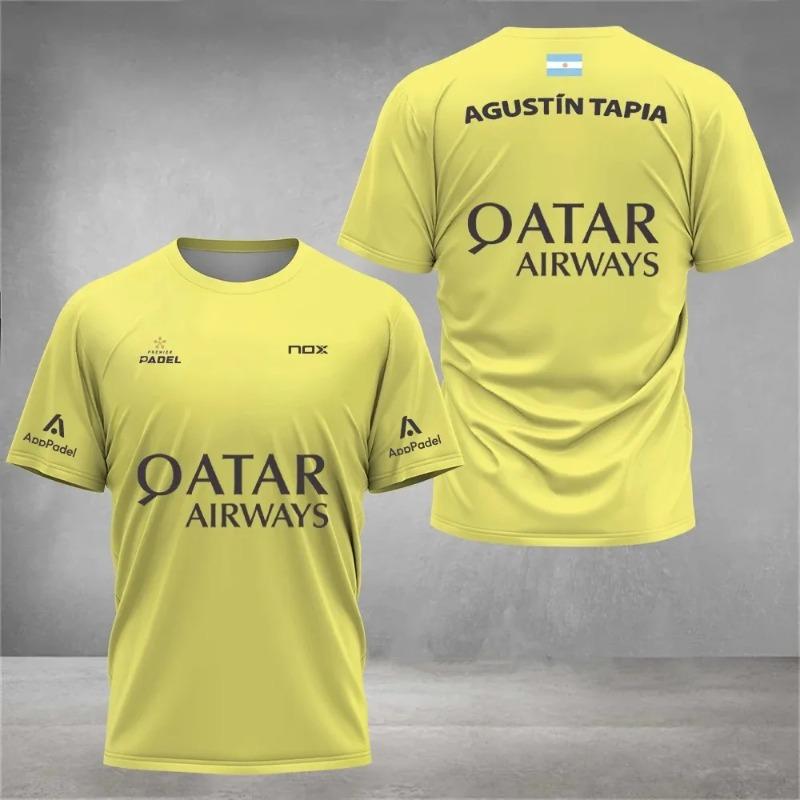 Camiseta Deportiva Padel de Manga Corta Transpirable Verano Secado Rápido Calle Hombre