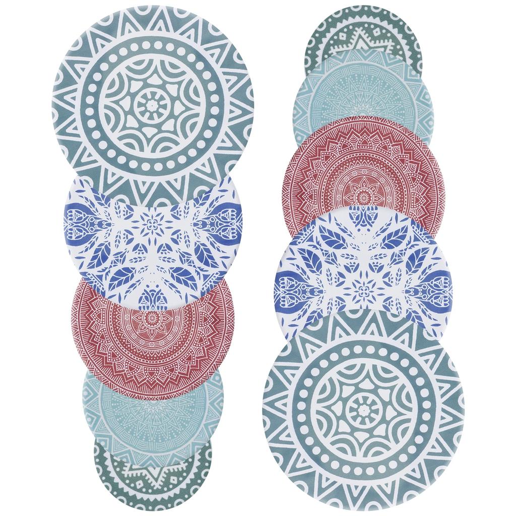 10Pcs Cloth Bowl Cover Stretch Lid Reusable Cotton Dust Cover Elastic Food Bowl Cover Portable Bowl Top Cover for Picnic Home