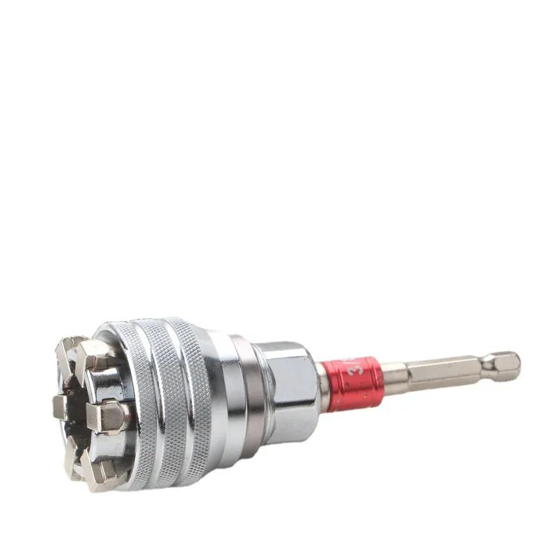 Universalhülse 3/8 Zoll 10-19 mm verstellbarer Sechskant-Universalsteckschlüsselsatz Drehmoment-Ratschenschlüsselkopf Spannerhülsenwerkzeuge für Mechaniker