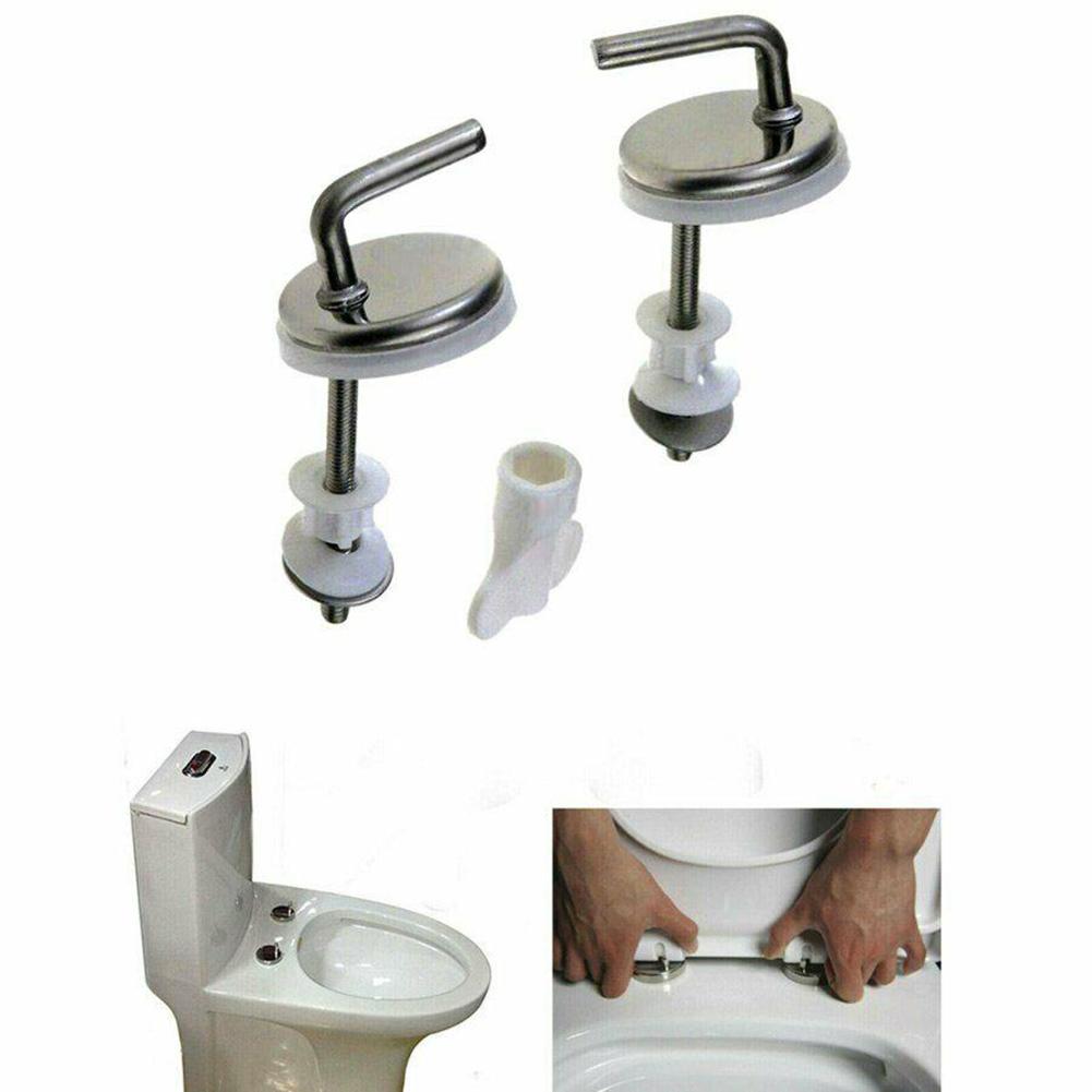Toilet Cover 2pcs Toilet Seat Fix Fitting Back To Wall Stainless Steel
