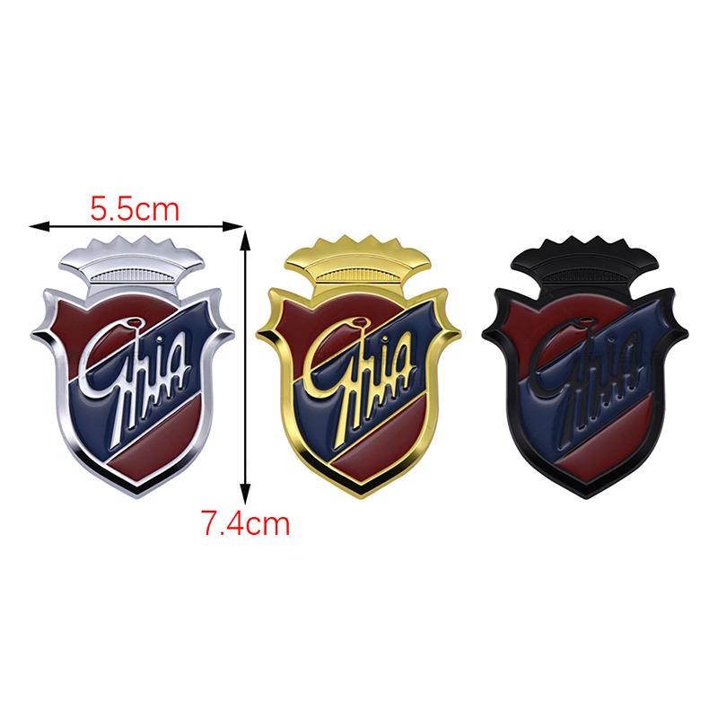 1Pcs 3D Metal Chia Logo Badge Car Fender Side Shield Sticker Rear Trunk Emblem Decal For Mondeo Fiesta Kuga Edge Ecosport