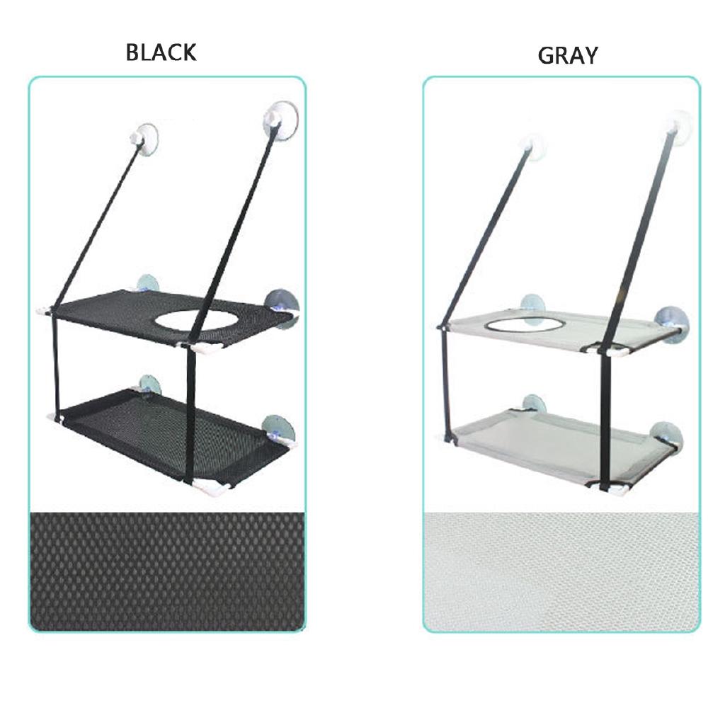 2 Layers Hammock Pet Cat Basking Window Mounted Seat Home Suction Cup Hanging Bed Mat Lounge Cats Supplies 20kg