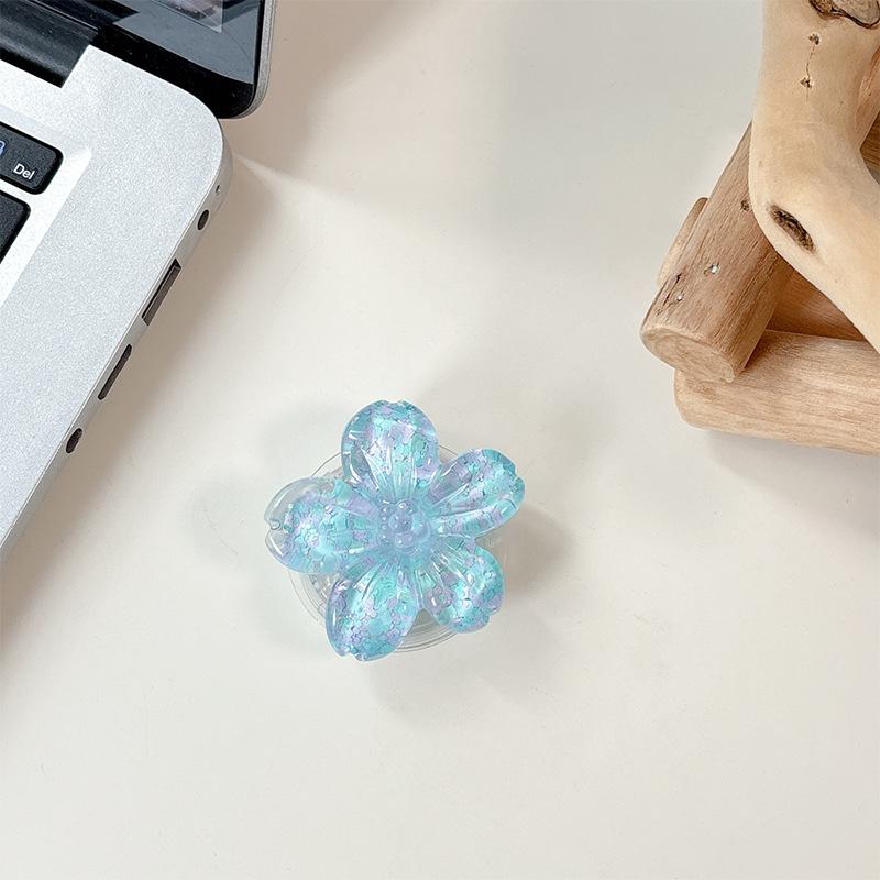 Color Sequins, Three-Dimensional Flowers, Mobile Phone Airbag Holder, Magnetic Telescopic Ring, Suitable For Magsafe Desktop Watching Dramas