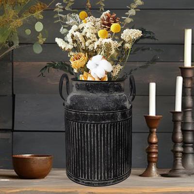 Blomma Rustik Kanna Dekorativ för Konstgjorda Blommor Mjölkvas Arrangemang