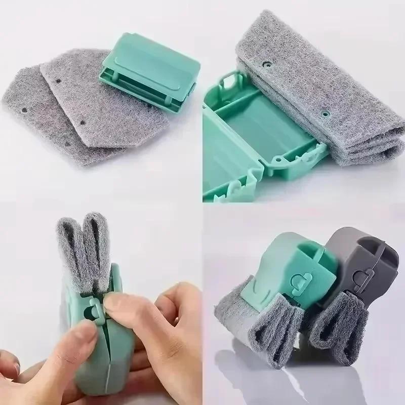 Window Groove Cleaning Cloth Kitchen Cleaning Small Window Groove Cleaning Brush Tool Door Window Sill Track Cleaner Lightweight