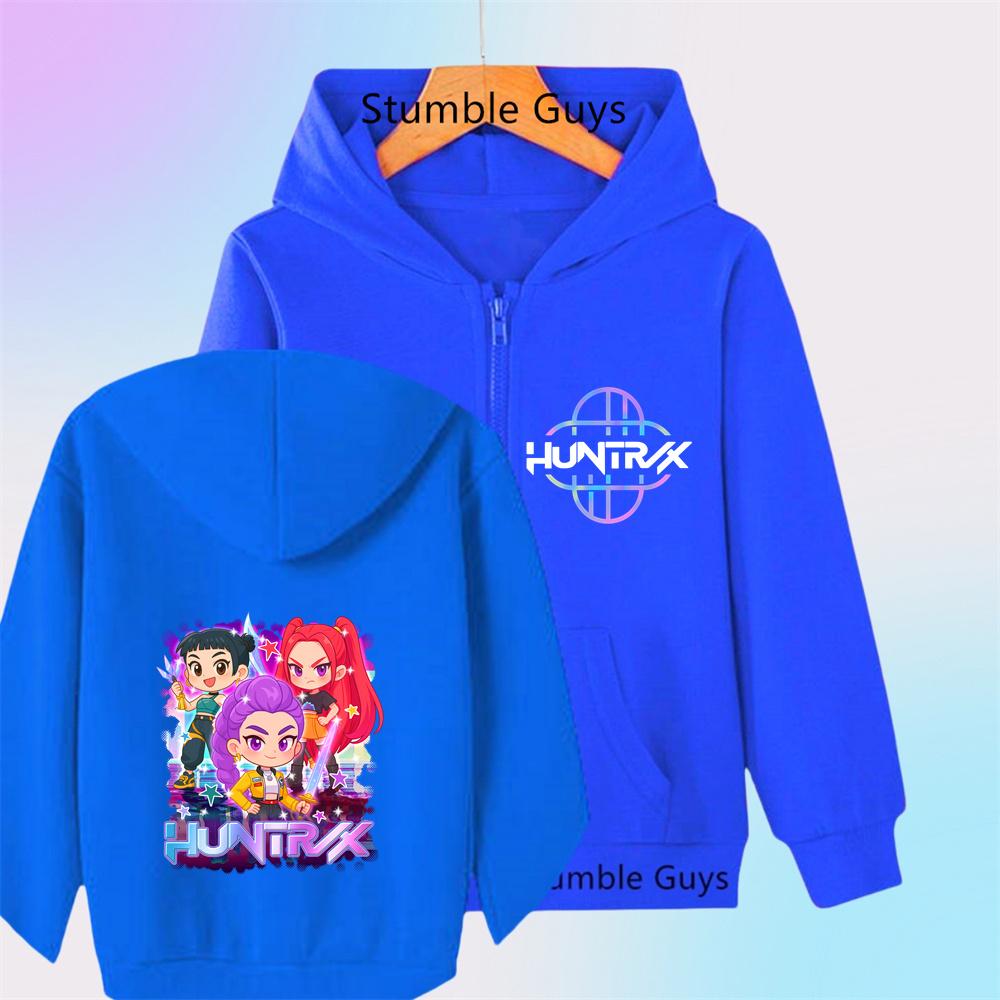 Funny Zip Up Sweatshirts Kpop Demon Hunters Hoodie Children Clothes Kid Girl Boy Sweatshirt Zipper Hoody Baby Casual Top