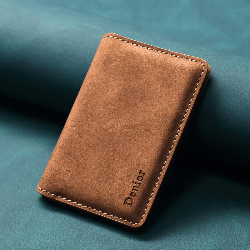 EUCAGR RFID Shielded Credit Card Wallet Magnetic Phone Case 3 Card Slots Faux Leather Secure ID Credit Card Storage, Men'S Gift