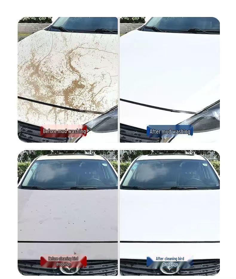 Crystal Coating Car Wash: High Foam Cleaner with Water Wax Shine, Safe for White and Black Cars, Powerful Stain Remover