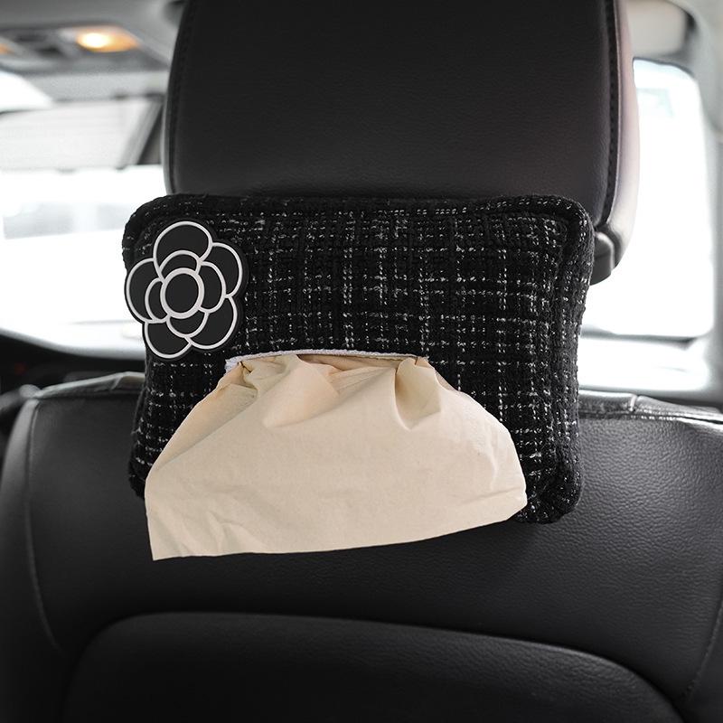 Hanging Car Tissue Box with Floral Bow, Stylish & Elegant for Women
