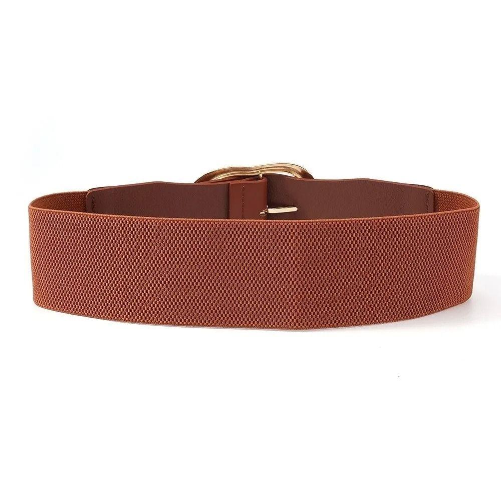 Adjustable Tying Women Waistband Belt Elastic Leather Belt Luxury Pin Buckle Belt  Waist Seal