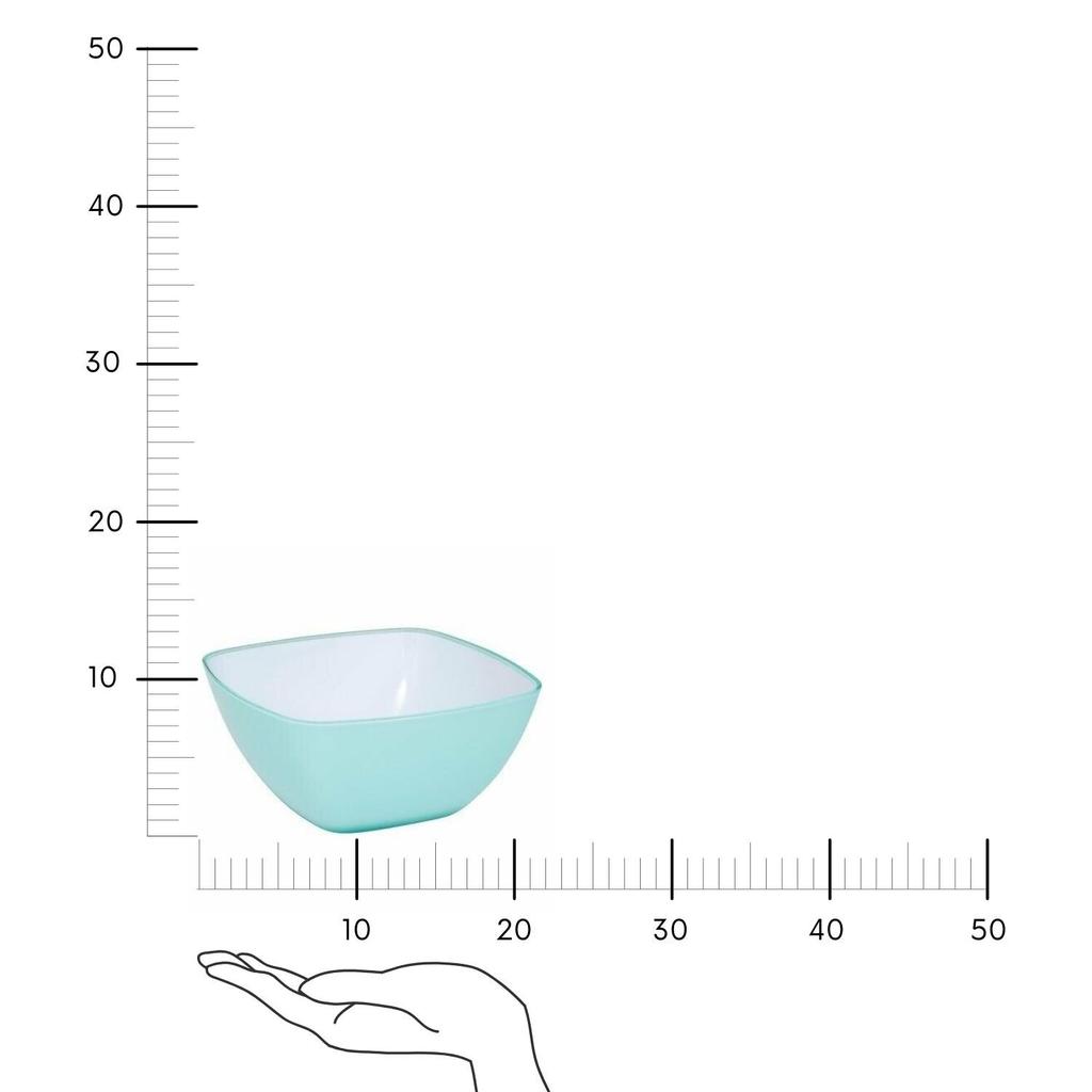 Plastic Bowl Square Munar 19 X 19 X 9 Cm Mint