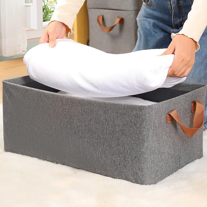 Steel Frame Folding Clothes Storage Basket - Lidless Wardrobe Organizer