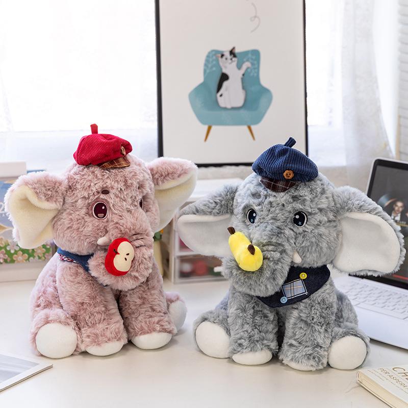 Cartoon Apfel Elefant Plüschtier Niedlicher Bananen Elefant Kinderbegleiter Puppe Paar Stoffpuppe