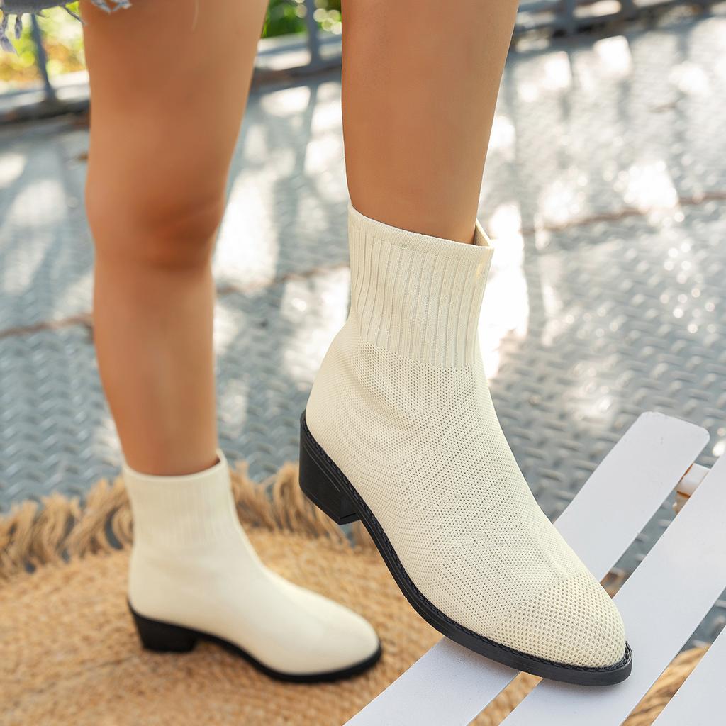 Women Ankle Sock Boots Winter Dress Elegant Boots Women Outdoor High Heels Shoes Party Designer Sexy Shoes for Women