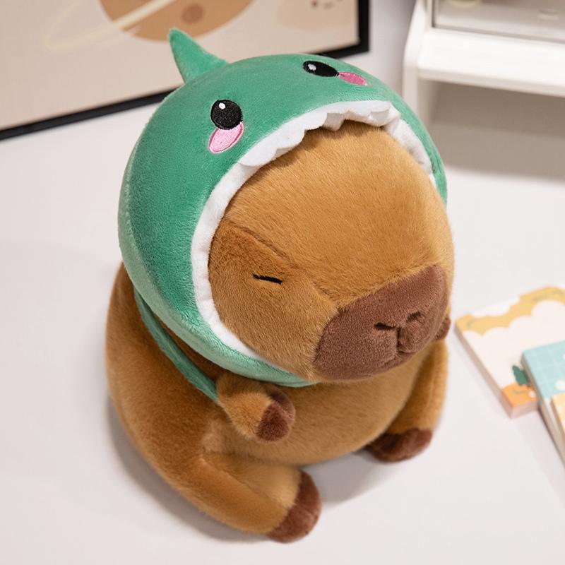 Cute Shark,Chicken,Pig,Dinosaur Headwear Backpack Capybara Plush Toy Cute Animal Costume Soft Stuffed Toy Birthday Gift for Kids