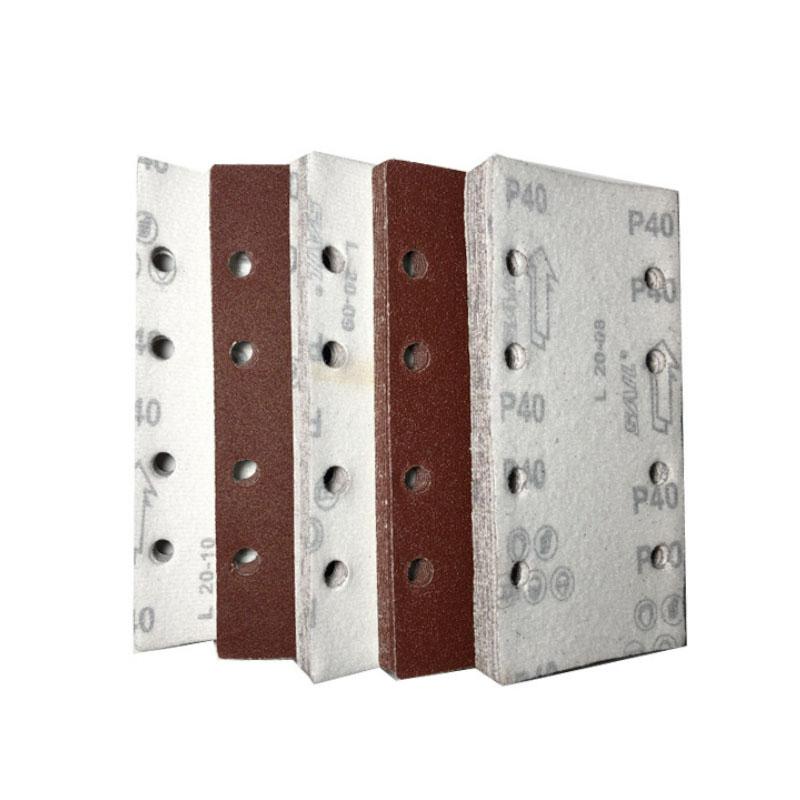 Selbstklebendes Schleifpapier Blattloch Rechteckiges Beflockungsschleifpapier 185 * 93 mm Air Milk Festo Trockenschleifpapier Quadratisches Schleifpapier