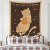 VIKAMA Universe Sun Cat Tapestry Retro Healing Decorative Cloth Bedroom Bedhead Study Room Decoration