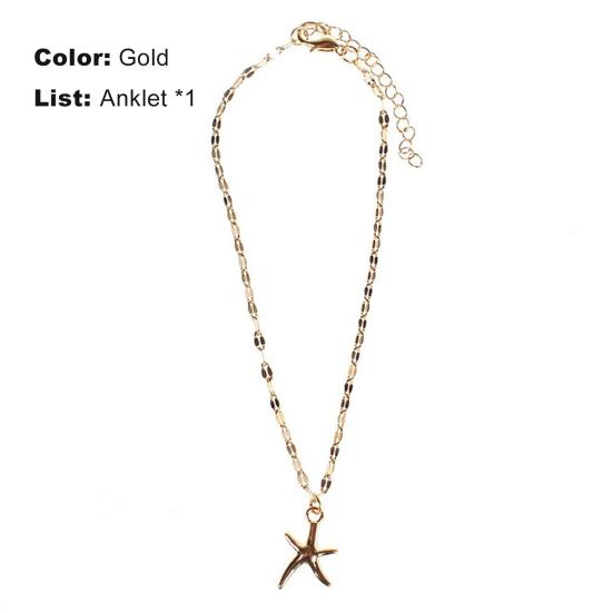 Women Skin-friendly Adjustable Chain Starfish Beach Anklet Foot Jewelry