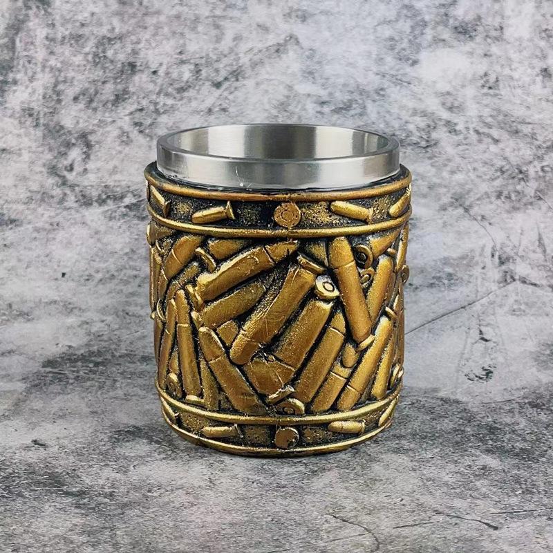 Bullet Stainless Steel Mug Creative Revolver Bullet Cup Shaped Commemorative Gift Bar American Beer Cup