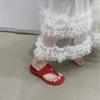 Xiaoxiangfeng girl with skirt toe flip-flops shoes women's summer wear 2025 new pinch foot flat bottom cool slippers