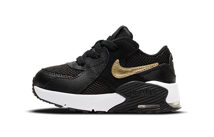 

Nike Air Max Excee Износостойкие Средние Детские Кроссовки Черно-Золотые Для Младенцев И Малышей CD6893-006 22
