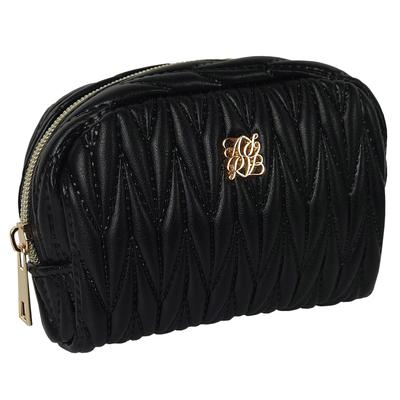 Crossmarberry Small Makeup Perfect for Makeup and Black Pouch, Portable, Cute, Travel-Friendly, Compact, Lightweight, Stylish, Black, Women's, Mini,