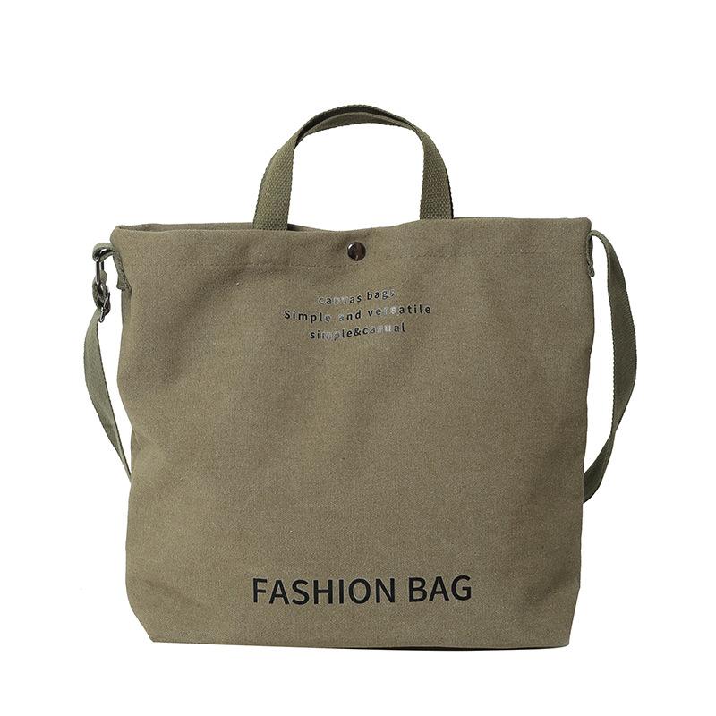 

Canvas bag women s bag 2025 new large-capacity student retro tote bag class bag shoulder bag messenger bag зелёный