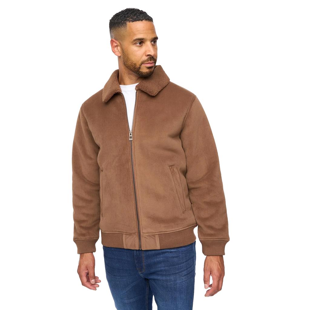 Bewley & Ritch Mens Lauwin Faux Suede Bomber Jacket