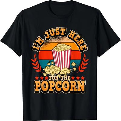 Movie Night I'm Just Here For The Popcorn Food Poker T-Shirt