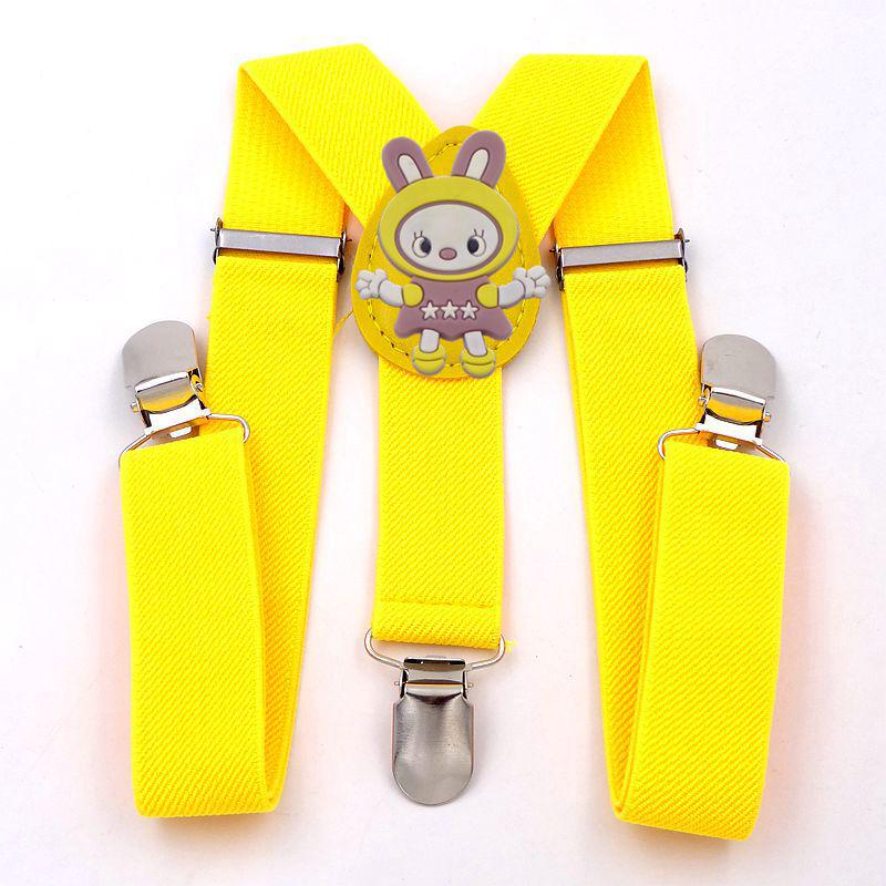 Beige Cartoon-Hosenträger in Y-Form mit 3 Clips für Jungen und Mädchen