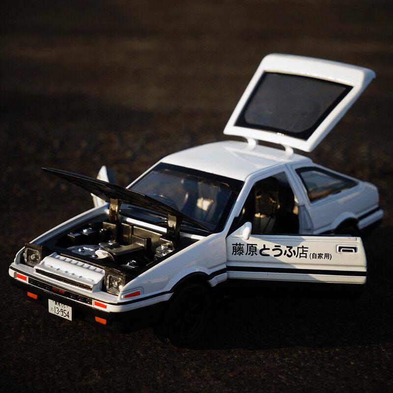 New Initial 128 D Toyota Trueno Ae86 Diecast Model Car Toy Soundlight Gift